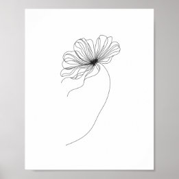 Minimalist Flower Line Drawing Poster