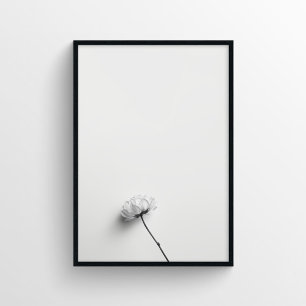 Minimalist Flower Photography in Monochrome Poster