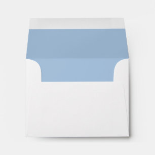 Minimalist Flower Return Address Blue Lined Envelope