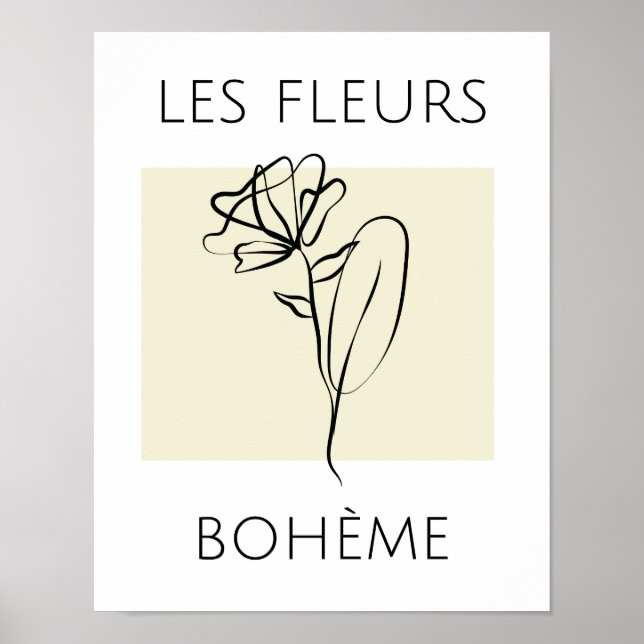 Minimalist Flower Typography Poster (Front)