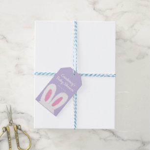 Minimalist fluffy bunny baby shower gift tags