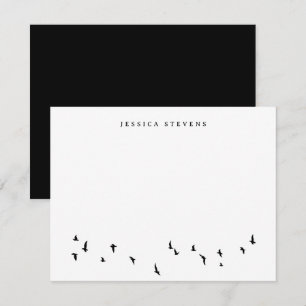 Minimalist Flying Birds Personalised Stationery Card