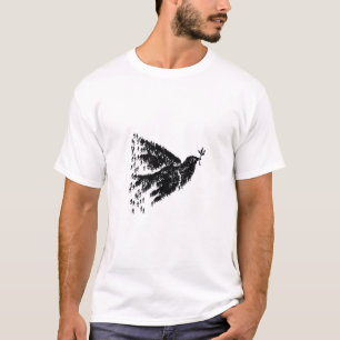 Minimalist Flying Peace Dove Graphic T-Shirt
