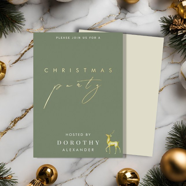 Minimalist Foil Christmas Party Invitation (Creator Uploaded)