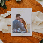 Minimalist Foil Married and Bright Newlywed Photo<br><div class="desc">This minimalist foil married and bright newlywed photo foil holiday card is the perfect simple holiday greeting for a newlywed couple. The design features classic luxurious pressed foil typography paired with a rustic yet elegant script font with hand lettered style. Choose silver, gold or rose gold foil text on the...</div>
