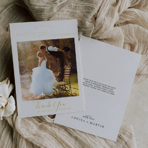 Minimalist Foil Married Little Christmas Thank You
