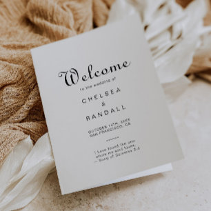 Minimalist Folded Wedding  Programme