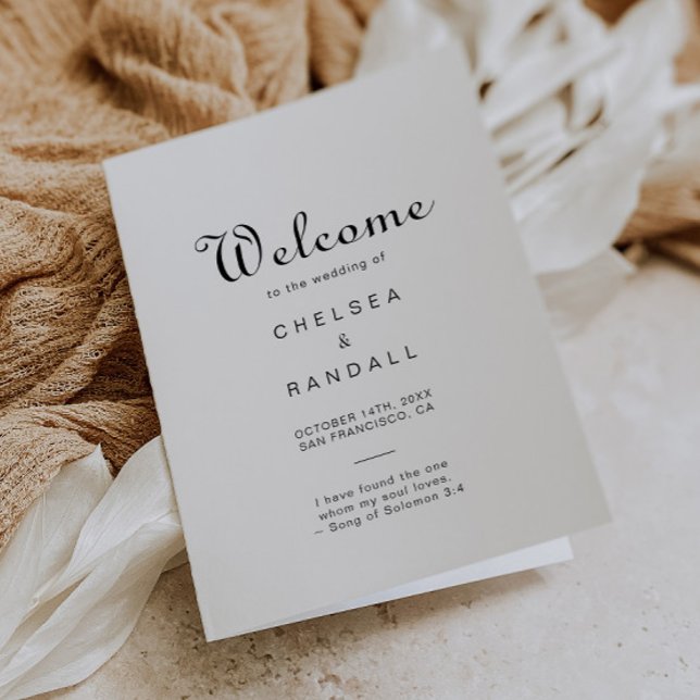 Minimalist Folded Wedding  Programme (Creator Uploaded)