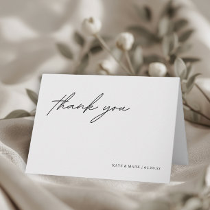 Minimalist Folded Wedding Thank You Card