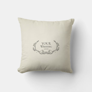 Minimalist Foliage Frame custom Text Throw Pillow