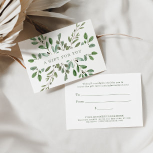 Minimalist Foliage   Gift Certificate