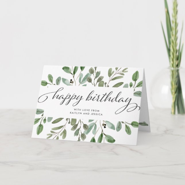 Minimalist Foliage | Happy Birthday Card (Front)
