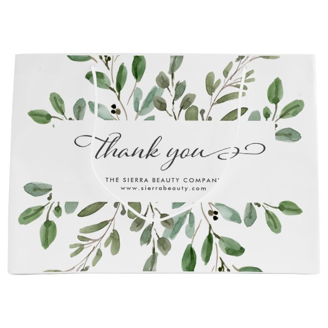 Minimalist Foliage | Thank You Retail Shopping Bag (Front)