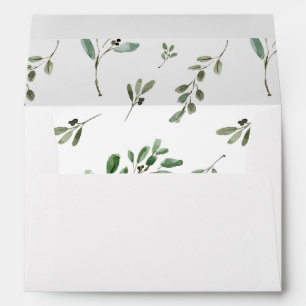 Minimalist Foliage Wedding Envelope