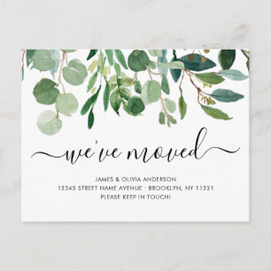 Minimalist Foliage We've Moved New Home Moving Announcement Postcard