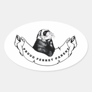 Minimalist for ferret enthusiasts. oval sticker