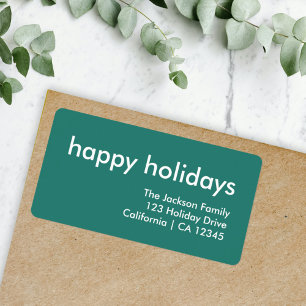 Minimalist Forest Green Holiday Return Address Label
