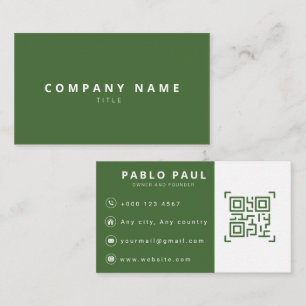 Minimalist Forest Green Professional Business Card