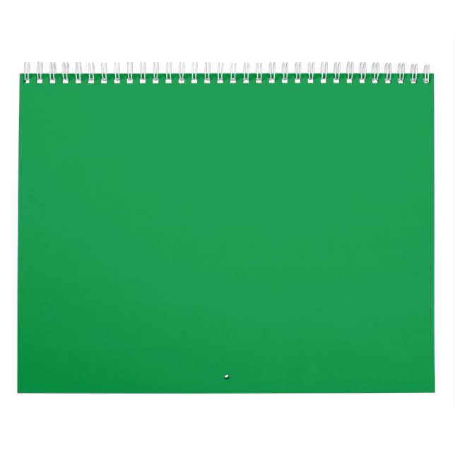 Minimalist Forest Green Solid Colour Design Calendar (Cover)
