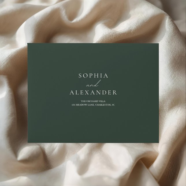 Minimalist Forest Green Wedding Welcome Sign Envelope (Creator Uploaded)