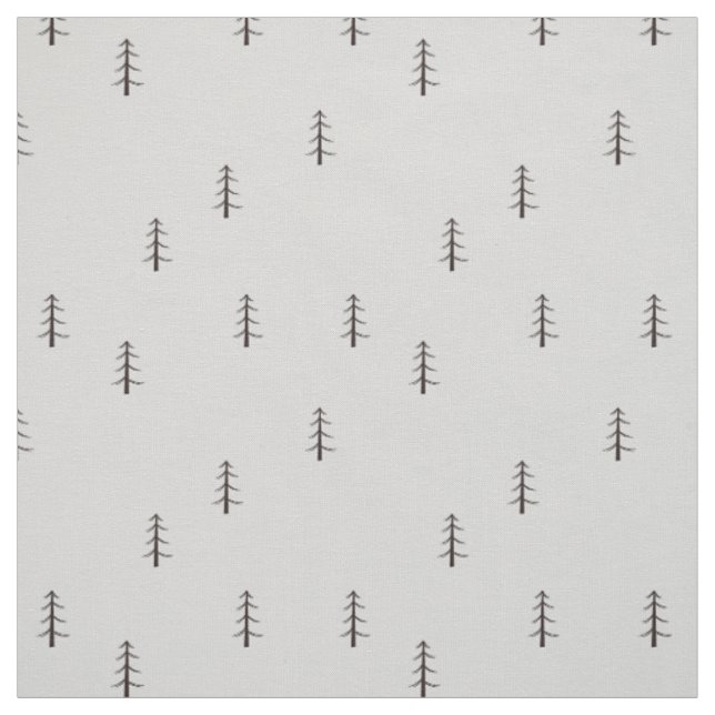 Minimalist Forest on Light Grey Fabric (Swatch)