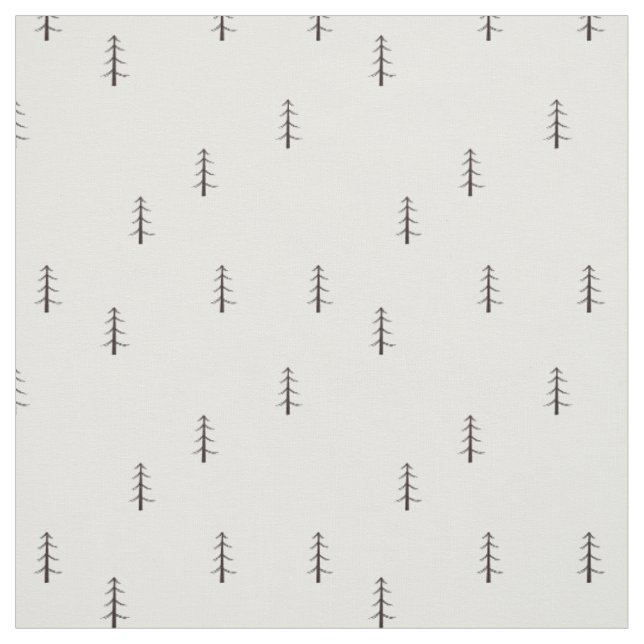 Minimalist Forest on White Fabric (Swatch)