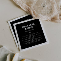 Minimalist Formal Black Trivia Fun Facts Wedding 