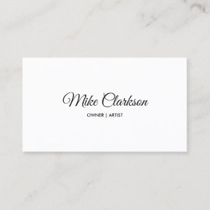 Minimalist Formal Black & White Calligraphy Script Business Card
