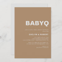 Minimalist Formal Brown BabyQ Baby Shower Barbecue