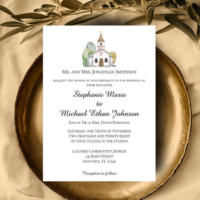MINIMALIST Formal Church Wedding Invitations (MINIMALIST Formal Church Wedding Invitations)
