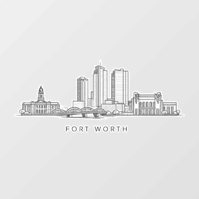 Minimalist Fort Worth Skyline Line Art (Sheet)