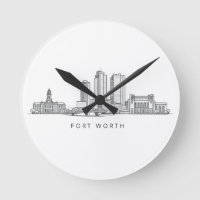 Minimalist Fort Worth Skyline Line Art