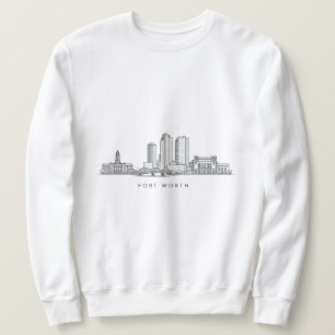 Minimalist Fort Worth Skyline Line Art Sweatshirt