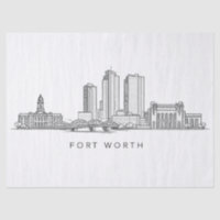 Minimalist Fort Worth Skyline Line Art
