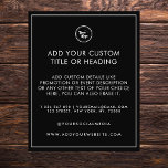 Minimalist Frame Border Custom Business Logo Black Flyer<br><div class="desc">This modern,  minimalist flyer would be great for your business/promotional needs. Easily add your own details by clicking on the "personalise" option.</div>