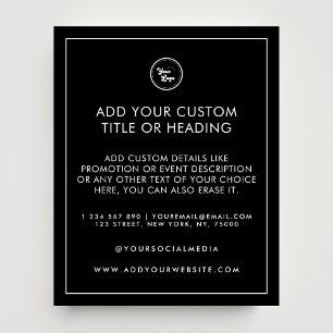 Minimalist Frame Border Custom Business Logo Black Flyer
