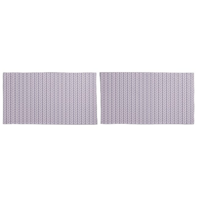Minimalist French Lilac Purple Knit-Look Pillowcase (Back-Set)