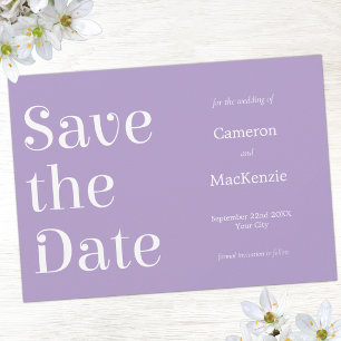 Minimalist French Lilac Wedding Save the Date