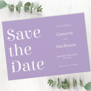 Minimalist French Lilac Wedding Save the Date