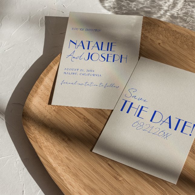 Minimalist French Whimsical Bright Retro Wedding Save The Date (Creator Uploaded)