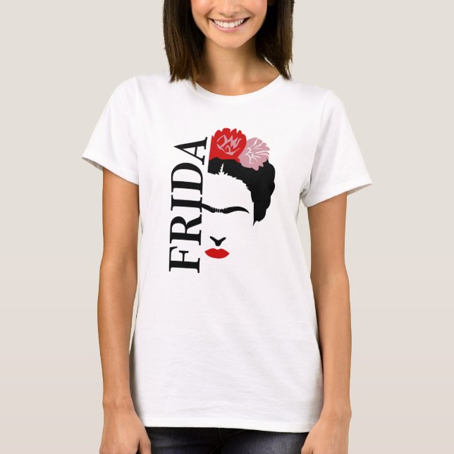 Minimalist Frida Kahlo Inspired Portrait T-Shirt (Front)