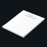 Minimalist From The Desk Of Navy Blue Script Name Notepad<br><div class="desc">Simple from the desk of notepad for home or office. Minimalist script and contemporary font design.</div>