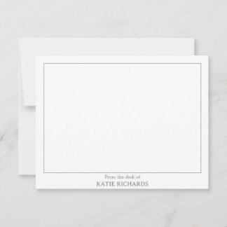 Minimalist From the desk of Square Border Grey Card