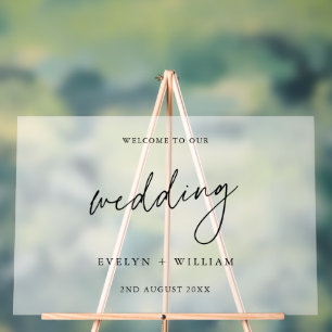 Minimalist Frosted Wedding Welcome Acrylic Sign