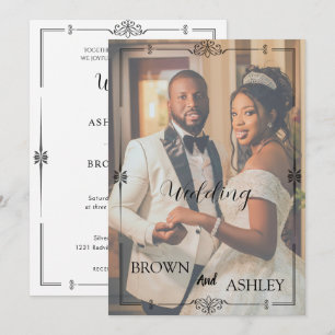 Minimalist Full Photo Wedding   Elegant Editorial Invitation