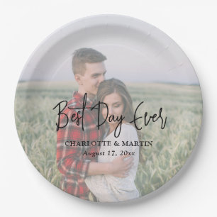 Minimalist Full Photo Wedding  Paper Plate