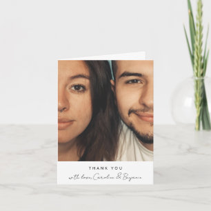 Minimalist Full Photo Wedding Thank You Couple Card