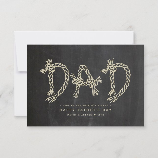 Minimalist Fun Chalkboard Dad Greeting Card (Front)
