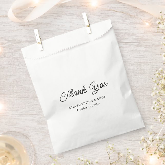 Minimalist Fun Script Wedding Thank You Favour Bags (Clipped)