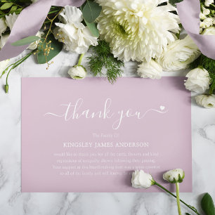 Minimalist Funeral Bereavement Sympathy Thank You Card